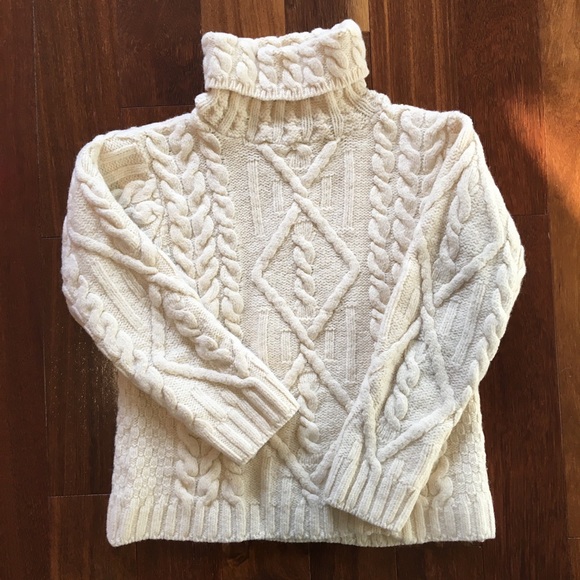 Vintage Sweaters - Vintage Aran Fisherman Merino Wool Sweater